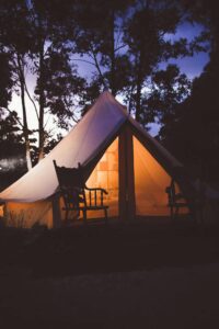 glamping acampamento de luxo